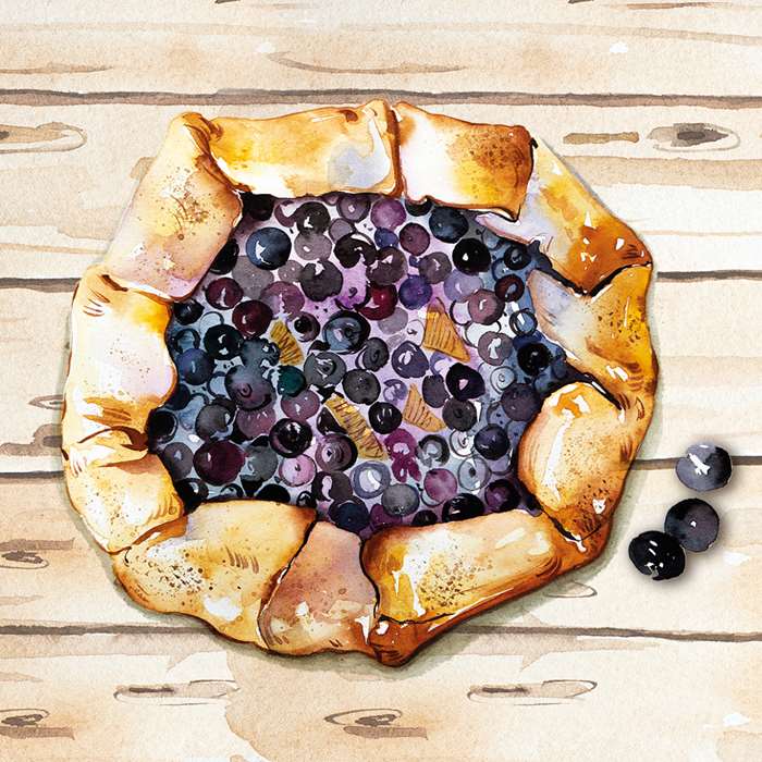 Blueberry Galette Recipe - Watercolour Painting