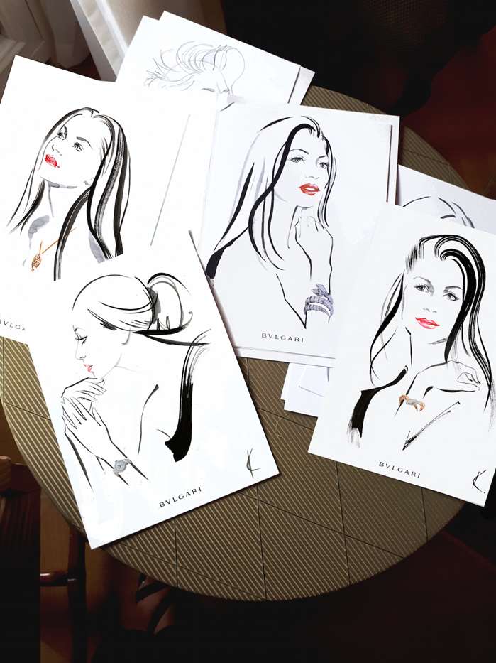 Women line artworks for Bvlgari