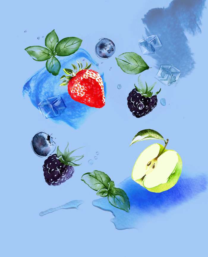 Food illustration of fruits
