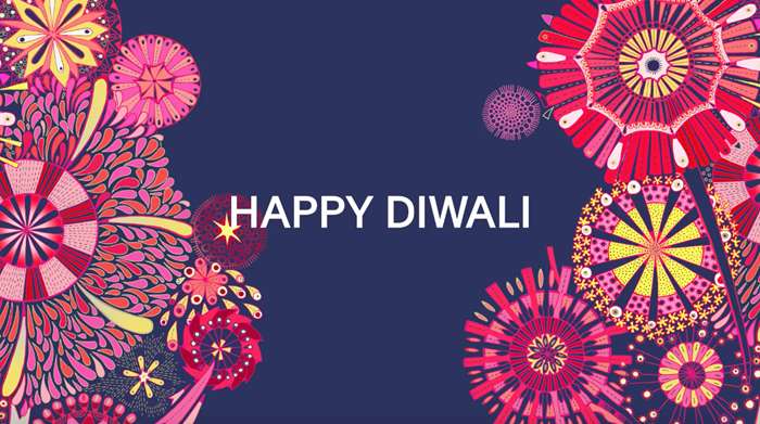 Diwali Wishes with lights illustration