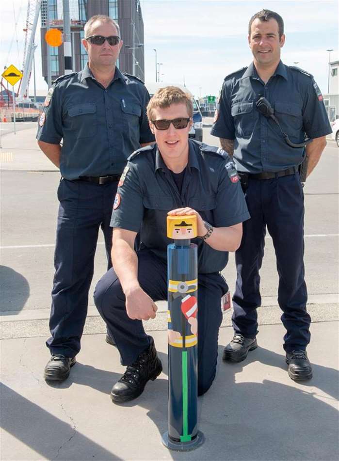 airport police with bollard drawing
