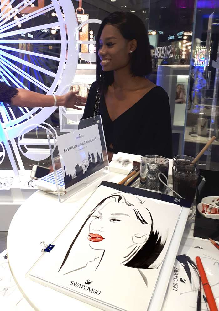 live illustration of a woman