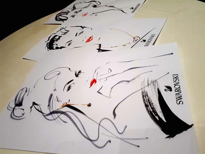Set of fashion illustration portraits
