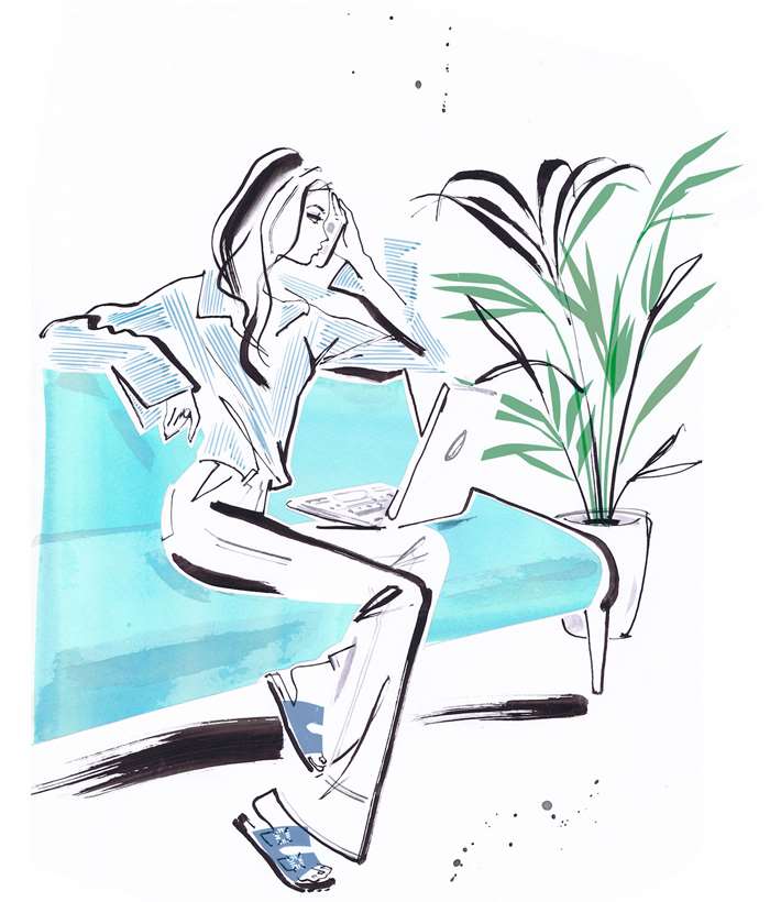 Woman talking on phone artwork