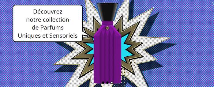 Purple color perfume pop art
