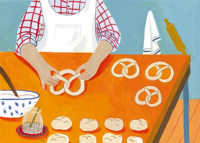 Hand drawn Bakery making Technique