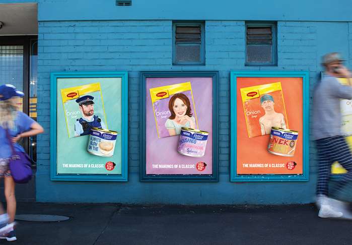 Nestle ad campaign artwork on street wall