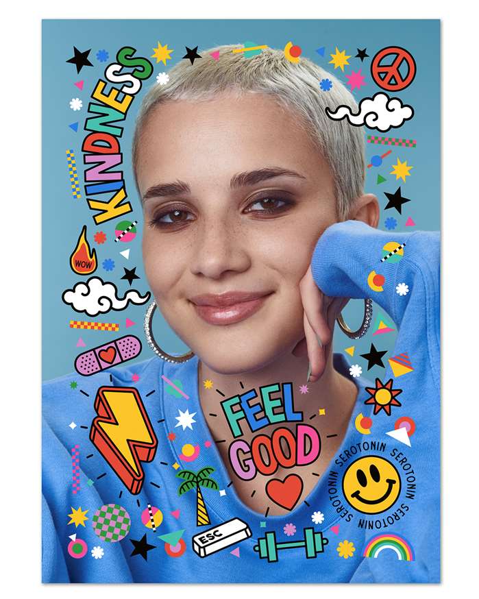 kindness feels good youthful collage