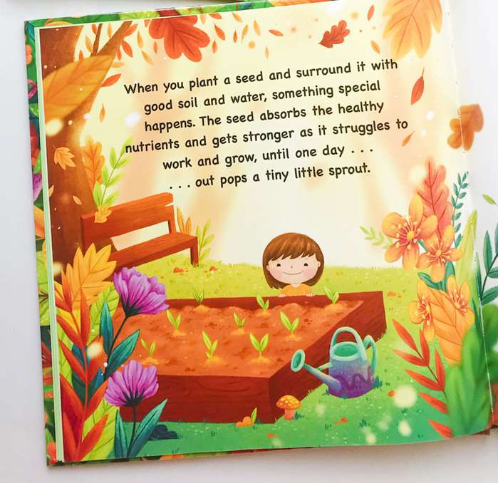 seeds planted by little girl sprouted