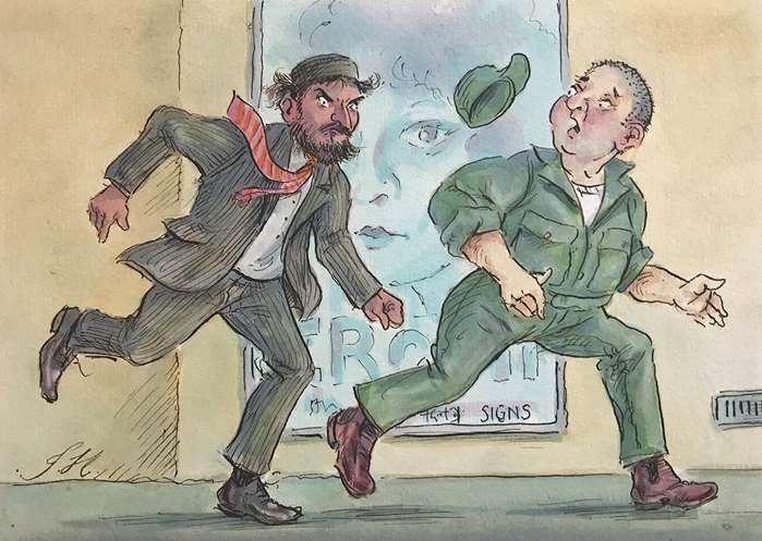 robbing a shop owner