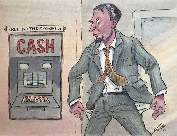 shop owner having no cash