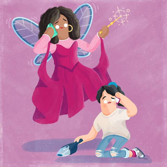 fairy calls modern cinderella to grant wishes