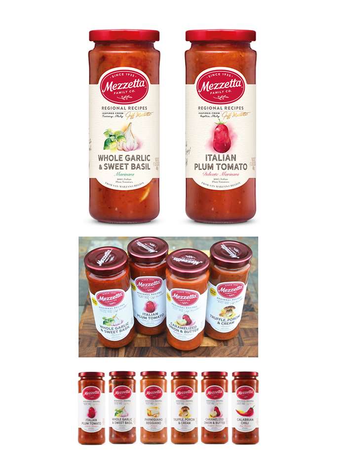 food item illustrations on sauce bottles
