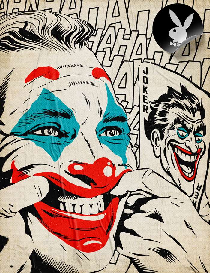 artwork of grinning joker in process