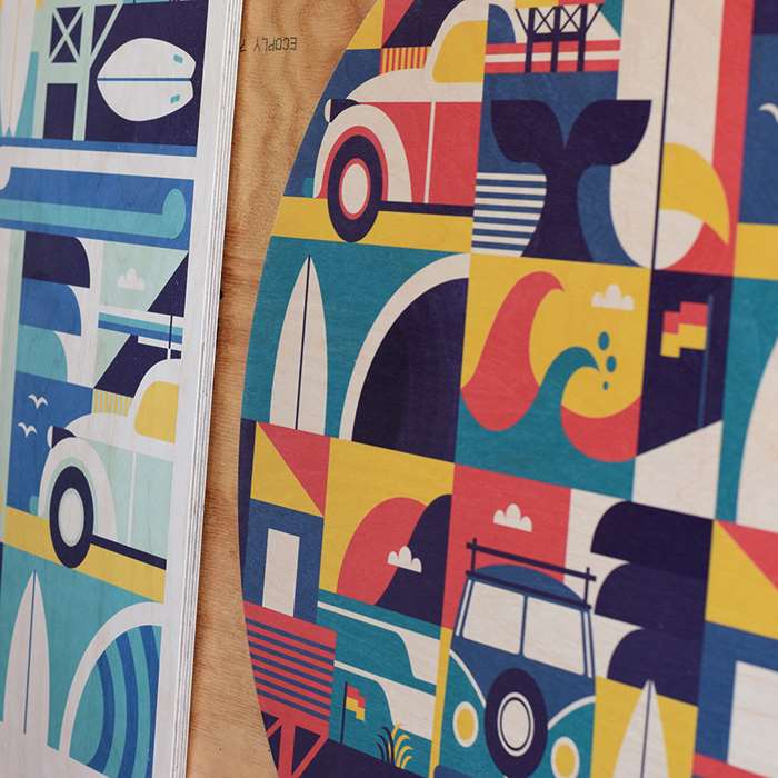 beautiful collage artwork on wall
