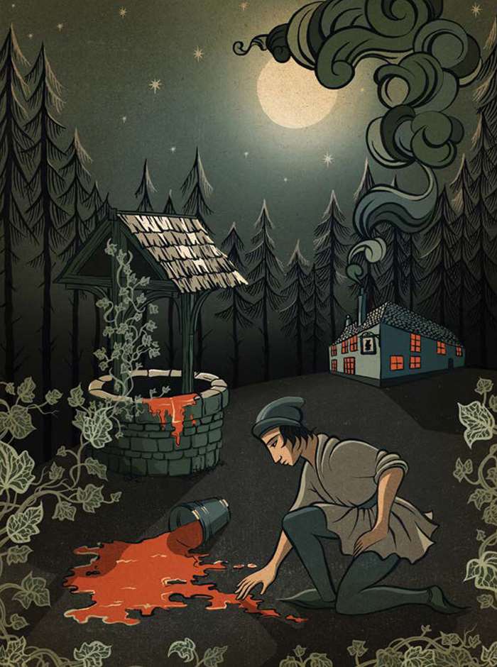 well near lonely house filled with blood artwork