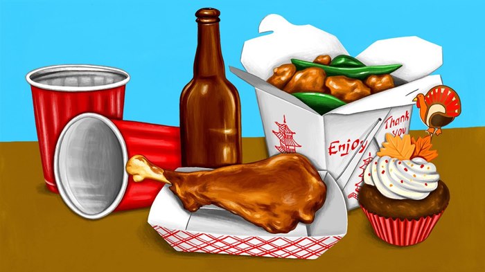 Thanksgiving food illustration