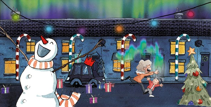 People enjoying at christmas