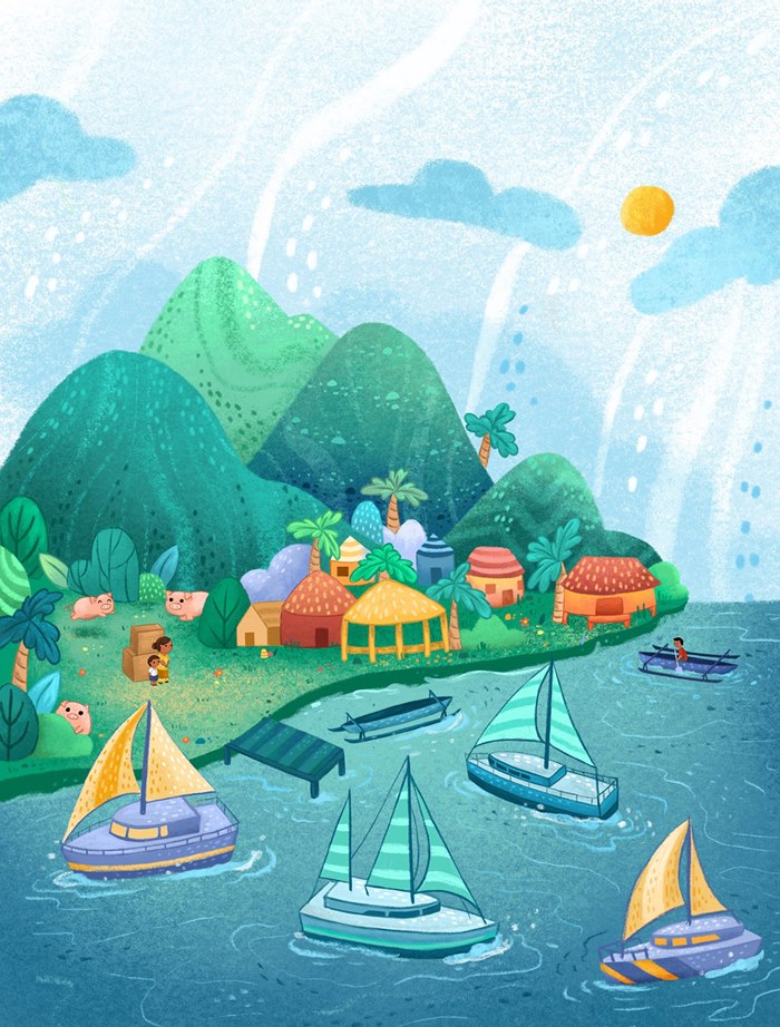 Lake view illustration by Alyssa de Asis