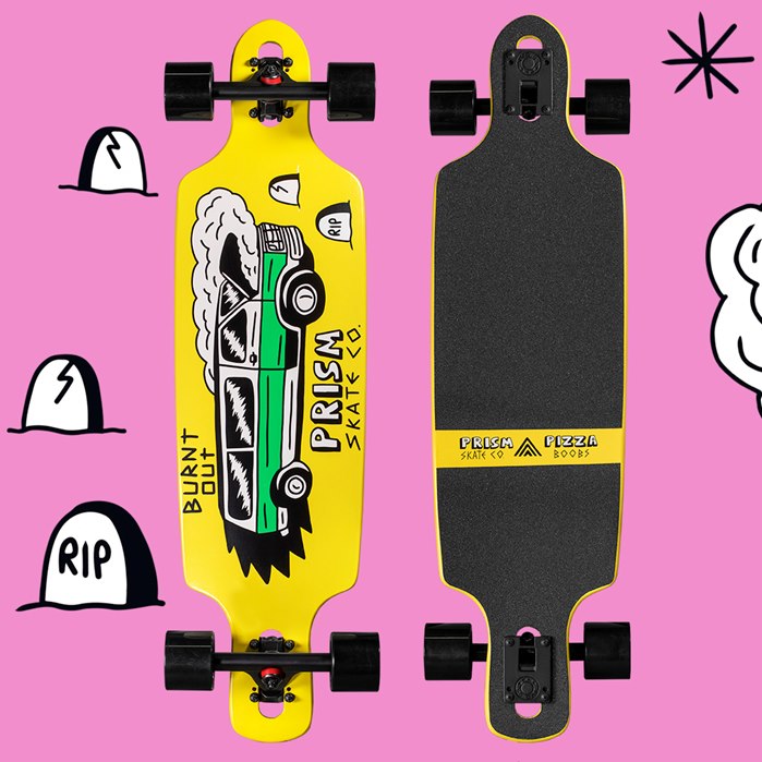 Black and yellow color skateboard