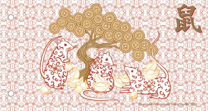 Graphic illustration off rats for chinese new year calender