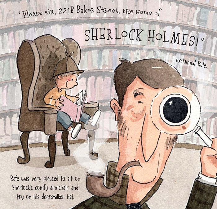 Sherlock holmes children's book illustration 