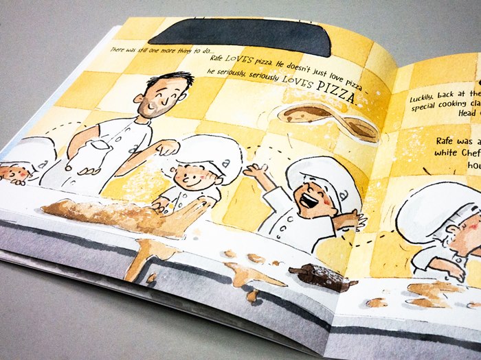 Book page design of Richard Atherton & Paul Walsh's Restaurant menu 