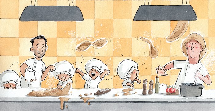Line illustration of Richard Atherton & Paul Walsh's Restaurant