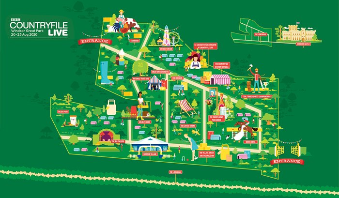 Windsor Great Park map illustration for BBC Countryfile LIVE