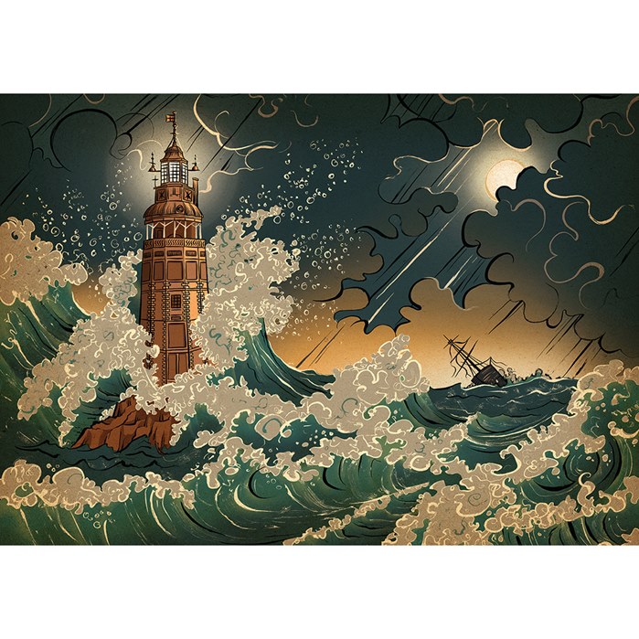 The Lighthouse digital painting by Sue Gent 