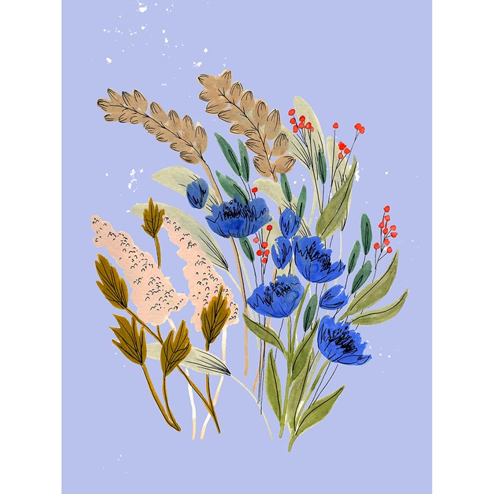 Flower garden graphic art 