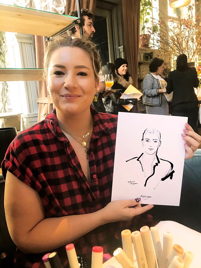 Beautiful girl live portrait drawing by Veronica Collignon