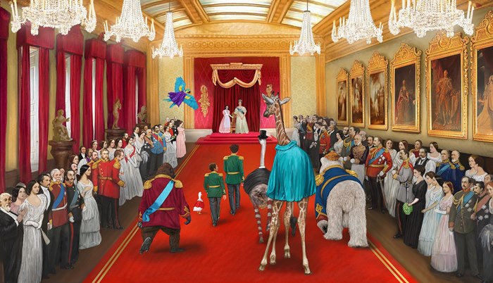Queen's hall graphic illustration