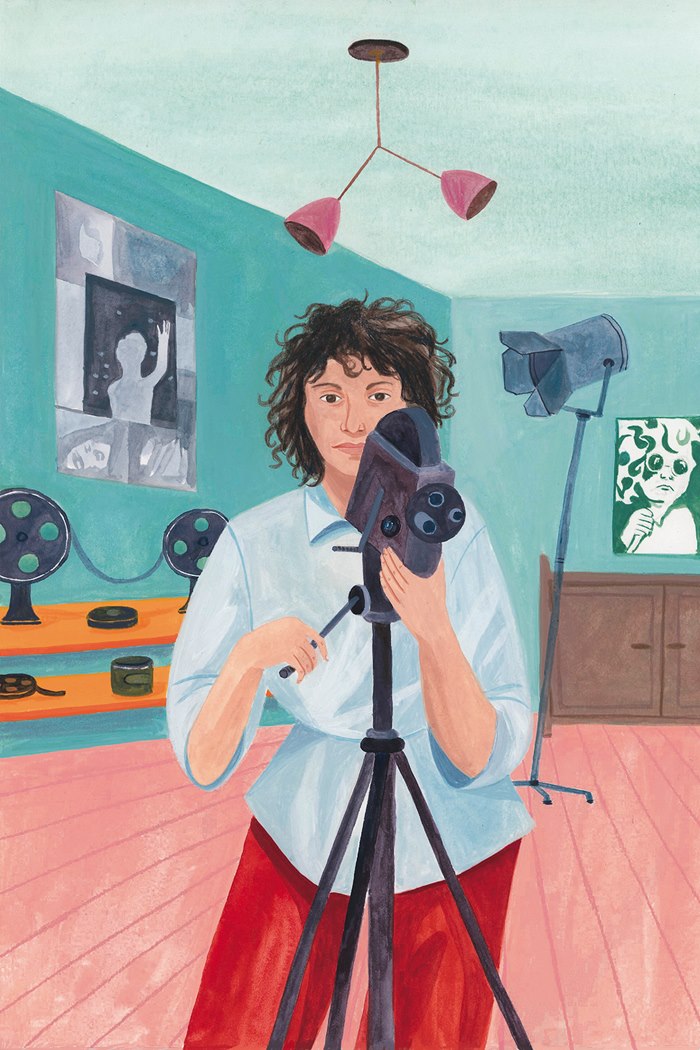 Women with camera character design for children book