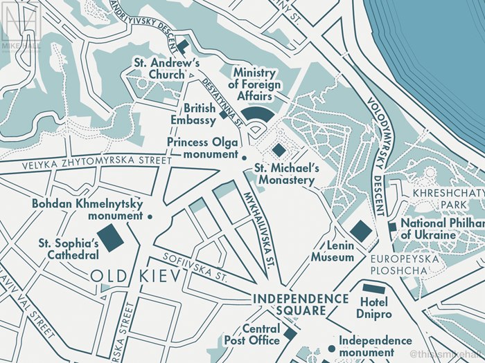 Map illustration of Old Kiv street a