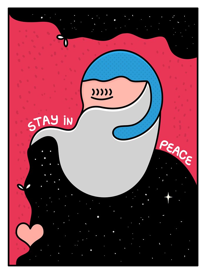 Graphic design of stay in peace for corona virus