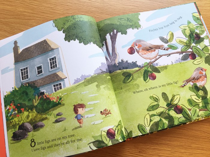Boy playing with bog book page design