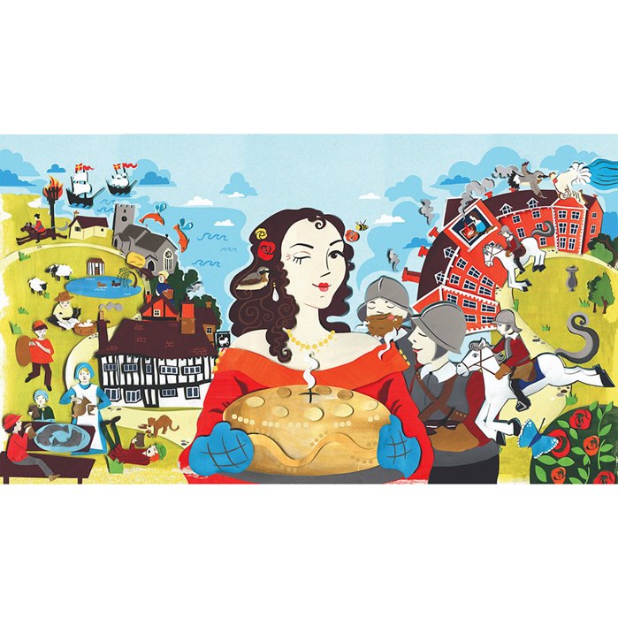 Historical illustration of different people in world 