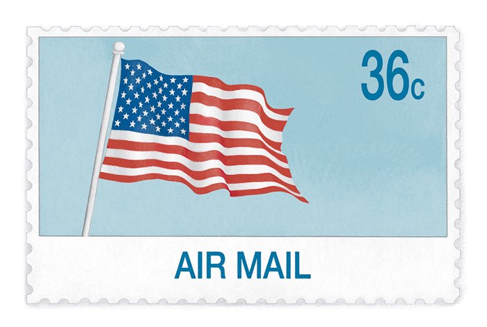 American stamp design of air mail 