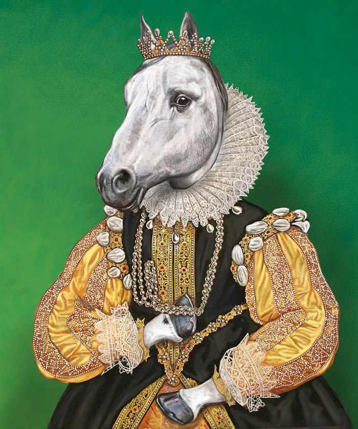 Animal illustration of royal horse princes 
