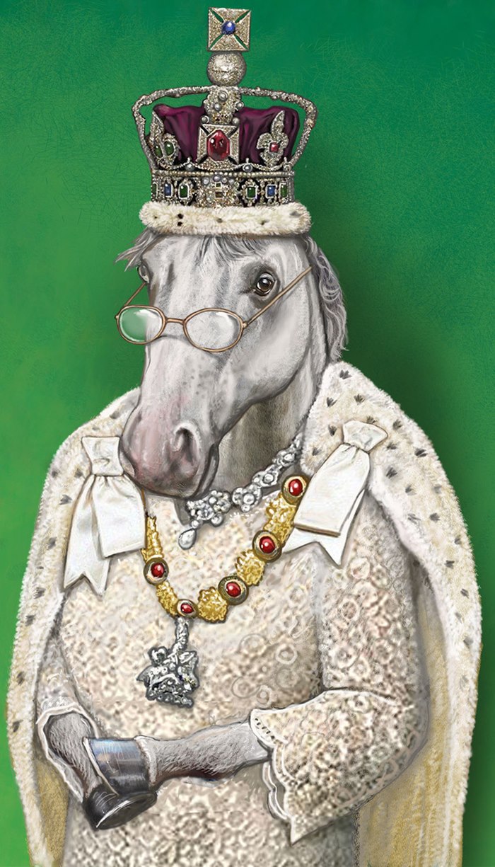 Royal horse queen animal illustration 