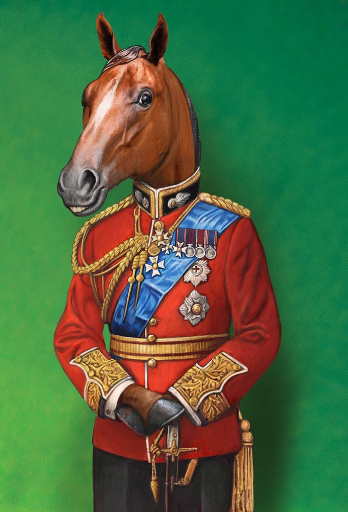 Royal horse soldier animal illustration 