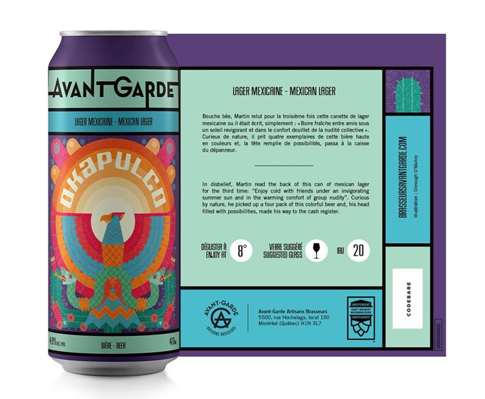 Avant Garde Brewery beer packaging illustration 
