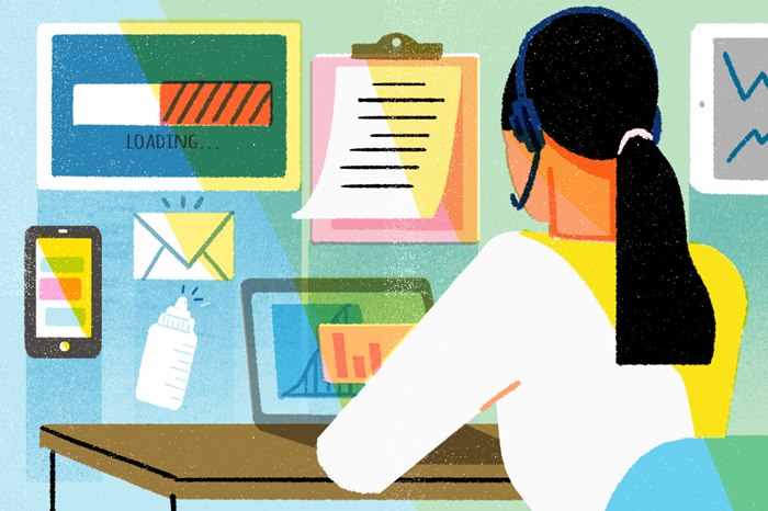 Lifestyle illustration of working women