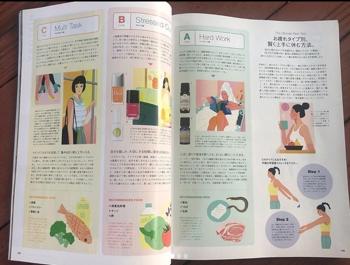 Editorial illustration of Vogue Japan Magazine