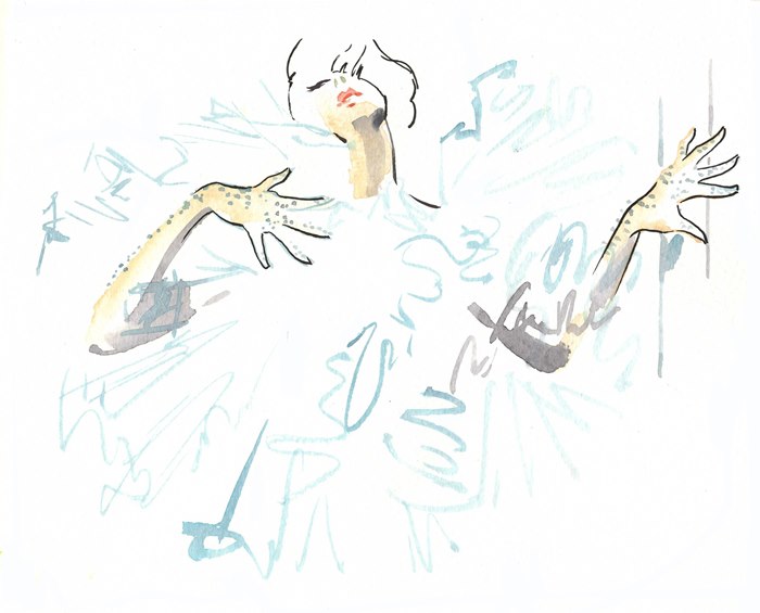 Live fashion illustration by Katharine Asher