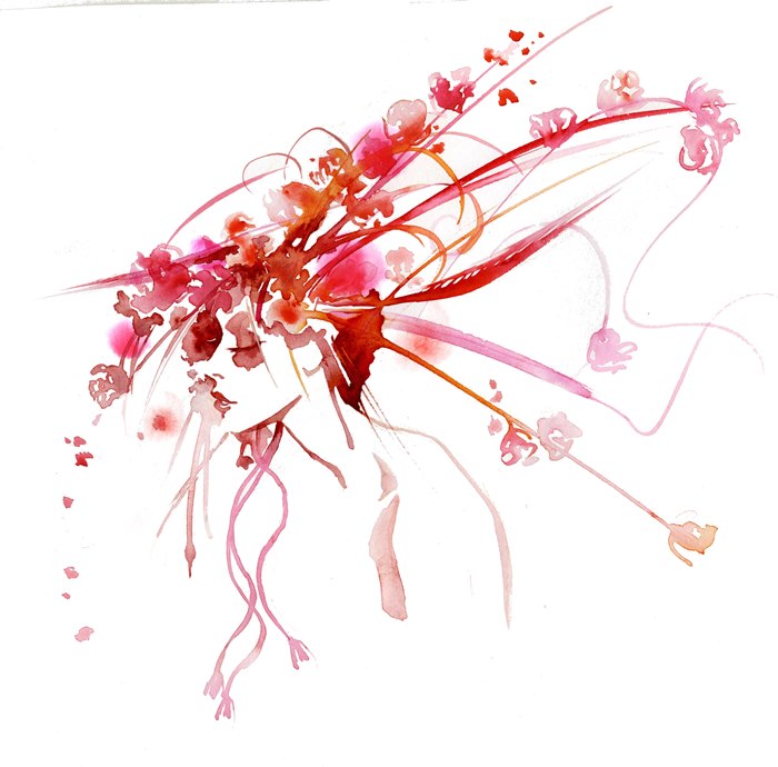 Floral hat fashion illustration