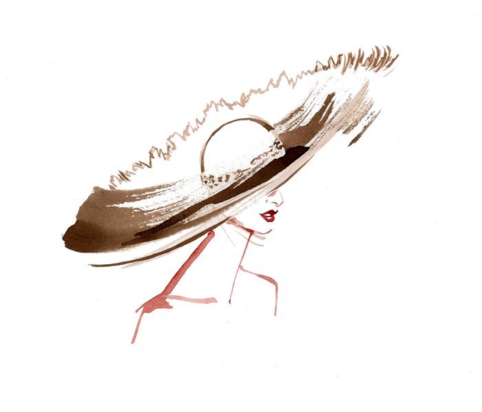 Fashion hat illustration for milliner Edwina Ibbotson