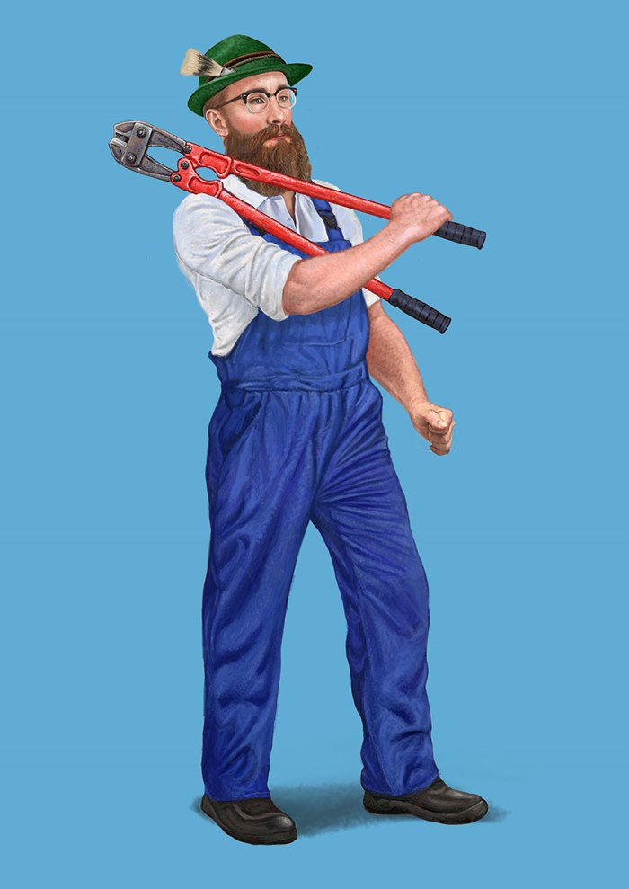 Welder digital painting