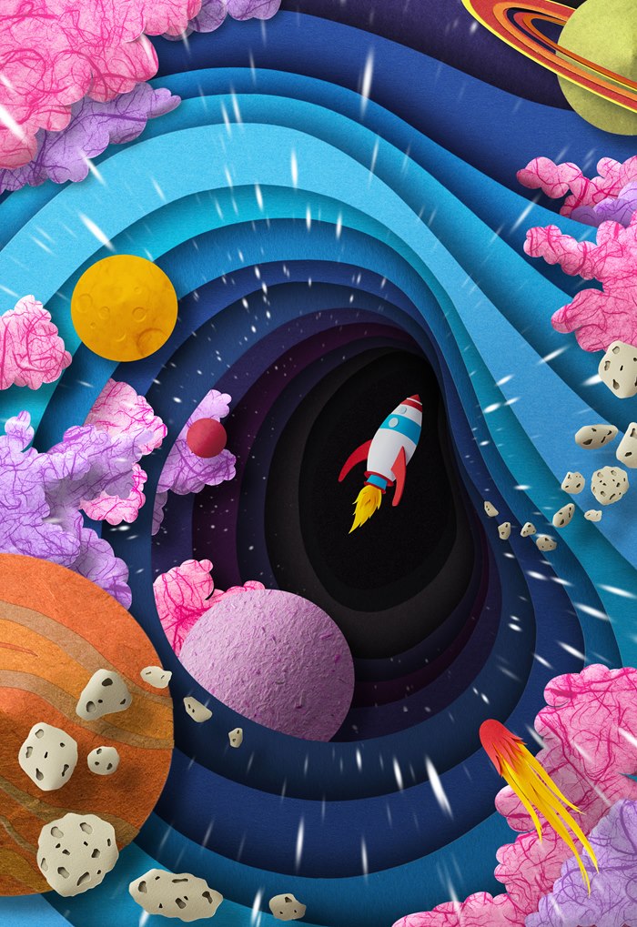 Space paper design by Gail Armstrong